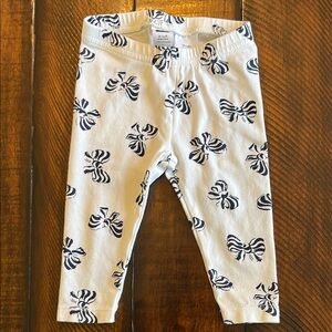 Janie and Jack White and Black Bow Print Leggings